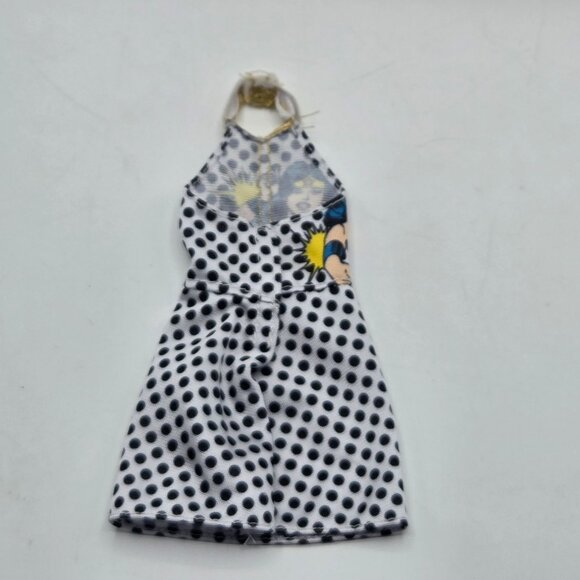 Wonder Woman Barbie Doll Halter Dress White Polka Dots - Picture 3 of 4